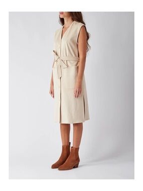 MaxMara Leisure Cream Jersey Gilet Vest, BNWT, size Large